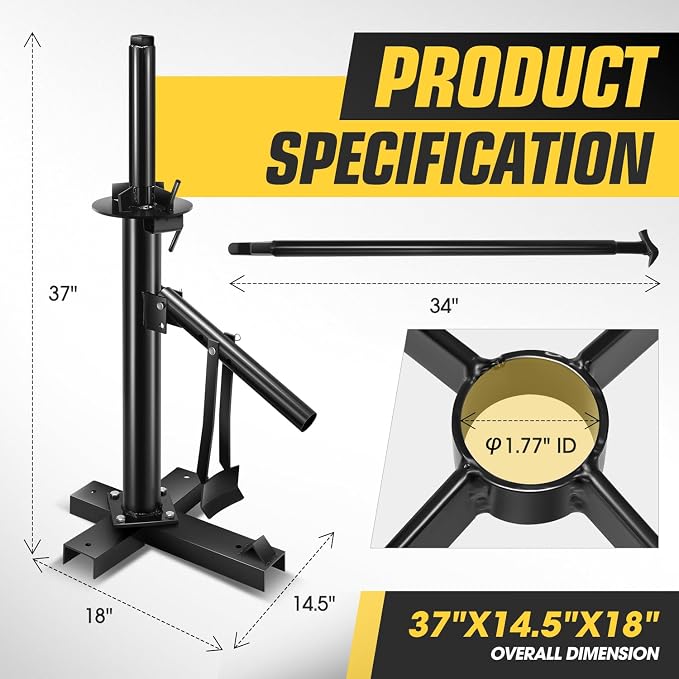 Manual Tire Changer Portable Hand Bead Breaker Tire Machine for 15" to 21" Tires Tire Mounting Machine for Car Truck Home Garage Small Auto Shop, TOOLS-00781