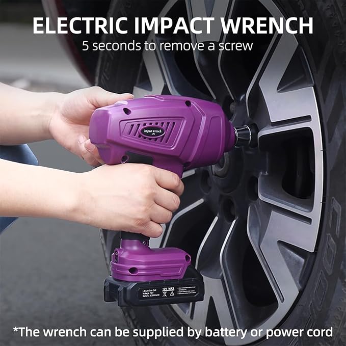 Cordless Electric Hydraulic Car Jack Kit with Impact Wrench, Remote Control 5 Ton 12V for SUV Sedans Tire Change with LED Light