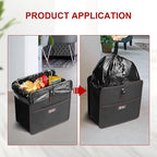 2 Pack Car Trash Can with Storage Pockets, Multipurpose Car Garbage Bin with Adjustable Straps, Foldable and Portable Organizer, Hanging for Headrest, 3 Gallon, Black