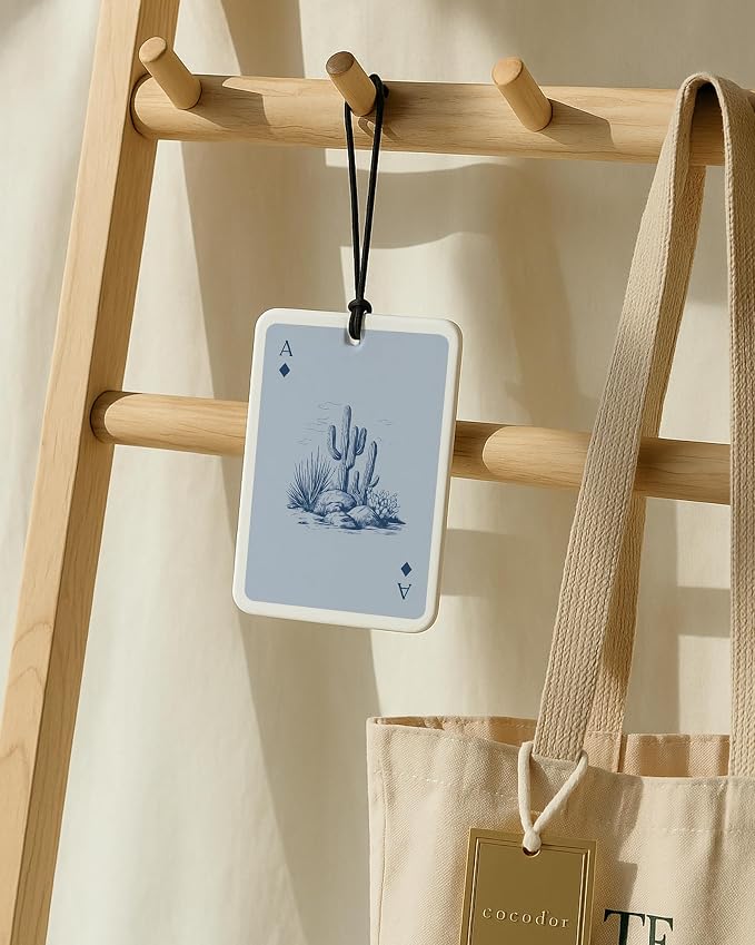 Boho Blue Western Car Air Freshener 4 Pcs, Preppy Cow Skull Cactus Cowgirls Boots Hanging Air Freshener for Cars Closet Drawer Books, Girly Western Car Accessories Mirror Decor for Women