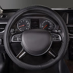 Bling Diamond Black Leather Steering Wheel Cover, Studded Crystal Rhinestones Universal Fit 14" 1/2-15" Glitter for Women Sparkle Girl Fit Suvs,Vans,Sedans,Car,Trucks, Silver Diamond