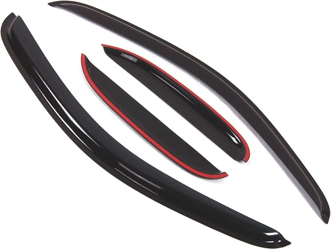 Outside Mount Window Vent Visors Rain Guards Compatible with GMC Sierra 1500 EXT Cab 2007-2013 | Side Window Wind Deflectors Rain Shields | Smoke Tinted, 4 Pcs Set, DGWV-050-2