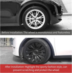 Wheel Cover for Tesla Model Y 4PCS Hubcaps for Tesla Wheel Cover Model Y(2020-2024) 19inch Storm Rim Full Cover Hubcaps Accessories (Storm Style, 19 inch)