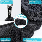 Crystal Clean 1300GSM Car Drying Towel - XL (24x36) Microfiber Towels for Cars with Double Twisted Loop, Professional Detailing Towel for Car Detailers - Quick Dry, Paint Safe & Swirl-Free