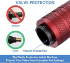Tire Valve Stem Caps, Red, 4 pcs/Pack, Anodized Aluminum Tire Valve Cap Set, Corrosion Resistant, Universal Stem Covers for Cars Trucks Motorcycles SUVs and Bikes
