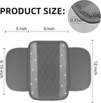 Bling Grey Car Center Console Cover, Leather Car Arm Rest Cover with 2 Storage Bags, Universal Auto Armrest Protector Storage Box, Bling Accessories Interior for Most Vehicles