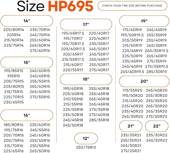 for Passenger Vehicles HP695, Snow Socks for Tires, Pack of 2