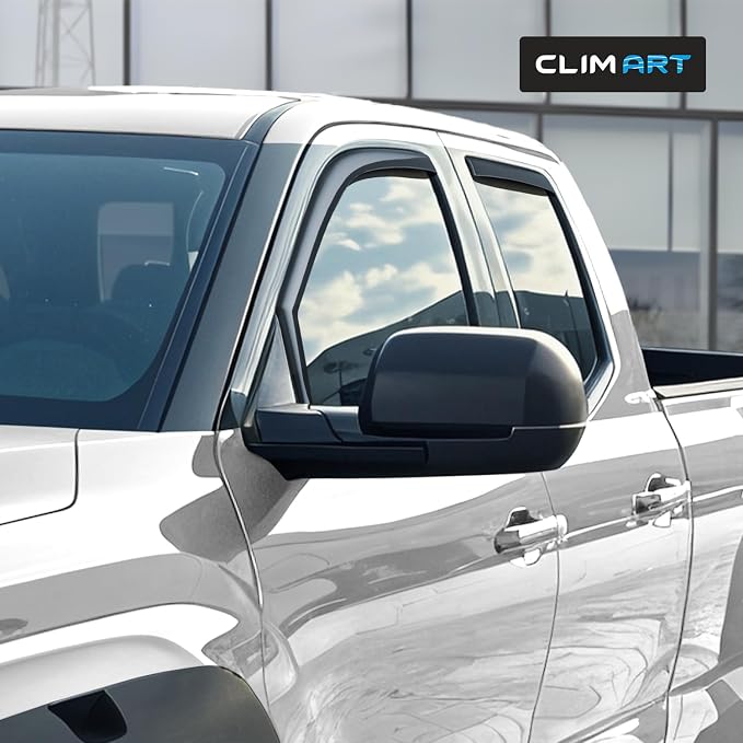 in-Channel Incredibly Durable Rain Guards for Toyota Tundra 2022-2026 Double Cab, Original Window Deflectors, Vent Window Visors, Vent Deflector, 4 pcs. - 622416