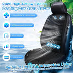Cooling Car Seat Cover Front Seat,Ventilated Car Seat Cooling Pad with 30-Air-Outlets,Cooling Car Seat Cushion with 3-Speed Modes,Seat Coolers Universal Fit for 12V Car SUV (Black)