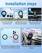 PZK Car Phone Mount for Chevy Trax 2024 2025 Accessories Custom Air Vent | Chevy Magnetic Car Phone Holder Compatible with MagSafe Hands Free 360° Rotation Cell Phone Cradles for All Smartphone