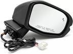 Passenger Side Mirror Compatible With 2023 2024 2025 2026 2027 Honda CRV With Power Glass Heated Turn Signal Light Blind Spot Light Manual Folding 8-Pins Black