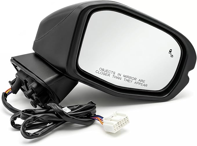Passenger Side Mirror Compatible With 2023 2024 2025 2026 2027 Honda CRV With Power Glass Heated Turn Signal Light Blind Spot Light Manual Folding 8-Pins Black