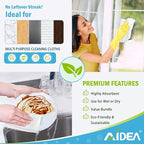 AIDEA Microfiber Cleaning Cloth White, 100PK, Cleaning Rags, 11.5"×11.5" | Microfiber Towels for Cars, Lint Free Cloth for House, Kitchen, White Shop Towels, Cleaning Supplies