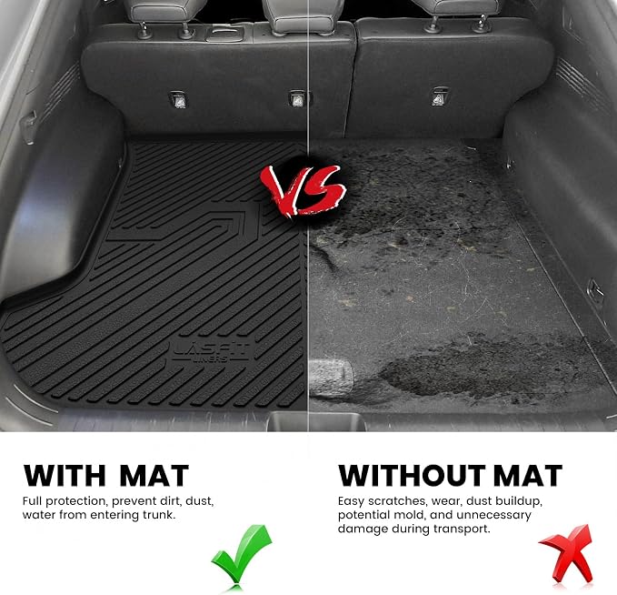 Cargo Mat for Kia EV6 2024 2023 2022, All Weather TPE Custom Fit Easy Clean Car Trunk Mat for Kia EV6 2022-2024 Cargo Liner, Black