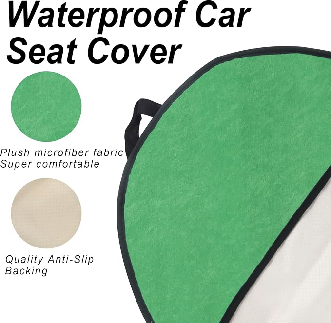 Waterproof Car Towel Seat Covers Front Seats for After Gym Workout,Auto Universal Interior Sweat Towels Cloth Bucket Carseat Cover Protector for Trucks SUV RV Boat Van (Green)