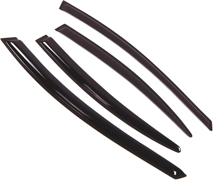 WD2-120 Dark Smoke 4 Pcs Set Window Visor (Outside Mount) Deflector Rain Guard Compatible with 1998-2004 Dodge Intrepid