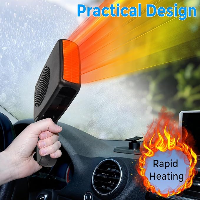 200W Portable Car Heater, 12 Volt Heaters for Cars, Auto Vehicle Windshield Defogger Defroster,2 in 1 Fast Heating & Cooling, Auto Ceramic Heaters Fan 360 Degree Rotary Defroster Defogger