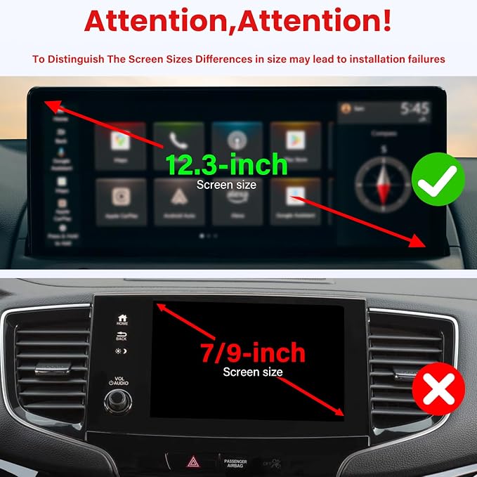 Car Phone Holder Fit for Honda Passport/Pilot 2026 w/Dash Tray Storge Box Organizer-Cell Phone Mount for Passport/Pilot Accessories 12.3inch Touch Screen 360 Degree Rotation (Not fit 14.5 inch)