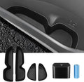Toyota RAV4 2023-Present Car Door Storage Box and Trash Can, 4 Compartments, Black, Plastic, Slip Resistant, Organizing, Storing, Traveling, 2 Pounds