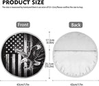 Universal Car Steering Wheel Sun Shade Cover,Black White American Eagle Heat-Resist Aluminum Foil Steering Wheel Cover for Most Car Auto Interior Protector