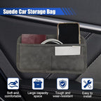 Car Seat Side Pocket Organizer, Suede Auto Door Storage Pouch, Mini Self-Adhesive Car Console Organizer, Universal Vehicle Cell Phone Holder for Key, Pen, Sunglasses(Gray)