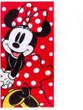 Store Official Minnie Mouse Beach Towel with Minnie Screen Art on Topside - Measures 29" x 58" - Soft & Absorbent for Pool or Beach - Bath Towels for Kids Who Love