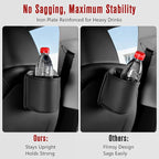 Leather Car Cup Holder Organizer (2-Pack) | Anti-Sag Clip On Drink Cupholder for Back Seat, Car Side Door, Headrest | Premium Extra Automotive Cup Holders for Water Bottles, Tumblers & Coffee Mugs