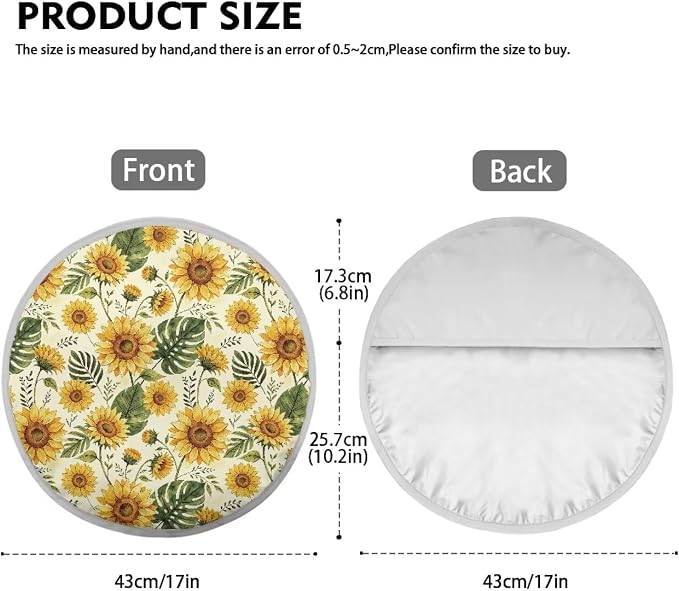 Sunflower Steering Wheel Sun Shade Cover Keep Cool Steering Wheel Sun Block Anti-Heat Aluminum Foil Steering Wheel Cover Steering Wheel Sun Heat Shield for SUV Truck Van
