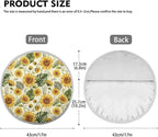Sunflower Steering Wheel Sun Shade Cover Keep Cool Steering Wheel Sun Block Anti-Heat Aluminum Foil Steering Wheel Cover Steering Wheel Sun Heat Shield for SUV Truck Van