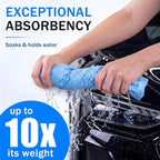 10 Pcs 17"x26" PVA Car Shammy Cloth for Car Drying, Super Absorbent Chamois Towels, Reusable Scratch Free Wash Drying Towels for Auto Detailing, RV, Boat, Motorcycle (Dark Color)