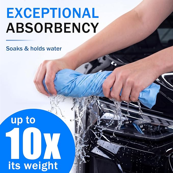 10 Pcs 17"x26" PVA Car Shammy Cloth for Car Drying, Super Absorbent Chamois Towels, Reusable Scratch Free Wash Drying Towels for Auto Detailing, RV, Boat, Motorcycle (Dark Color)
