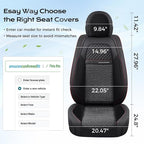 Coverado Car Seat Covers Front Seats, Waterproof Front Seat Covers Nappa Leather Seat Covers for Cars, Breathable Summer Car Seat Cushion Universal Fit for Most Cars SUV Trucks(Front, Black)