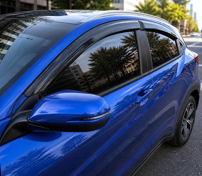 2016-2022 Tape-On Rain Guards for Honda HR-V Side Window Visor Deflectors Lx Ex Sport Ex-L HRV Durable Vent Shades 2017 2018 2019 2020 2021