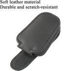 KIWEN 4 Packs Sunglasses Holders for Car Visor, Magnetic Leather Glasses Eyeglass Clip for Car, Ticket Card Clip Sunglasses Mount, Car Visor Accessories Gadgets(4, Black)