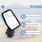 Left Driver Side Mirror Compatible With 2019-2025 Chevy Silverado 1500 With Power Glass Power Folding Heated Turn Signal Puddle Lights Mirror Memory Black Replace#84309683(13Pins)