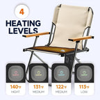 Heated Stadium Seat Mat, Lightweight Foldable Bleacher Pad, 4 Heat Settings and 2 Storage Pockets for Outdoor Sports, Games, Camping (Power Bank Not Included)