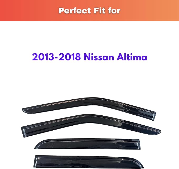 KPY Rain Guards Fit for 2013-2018 Nissan Altima, Out-Channel Window Visors Vent Wind Deflectors 4PC, Car Accessories for 13-18 Altima