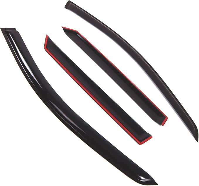 WD2-511 Dark Smoke 4 Pcs Set Window Visor (Outside Mount) Deflector Rain Guard Compatible with 2006-2009 Mercedes-Benz ML350 ML500 ML550