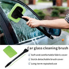 10pcs Car Windshield Cleaning Tool, Windshield Cleaner with 5 Washable and Reusable Microfiber Pads and Extendable Handle, for Auto Glass Wiper (Green（10pcs）)