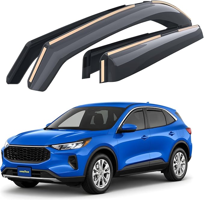 Goodyear Shatterproof in-Channel Window Deflectors for Ford Escape 2020-2026, Rain Guards, Window Visors for Cars, Vent Deflector, Car Accessories, 4 pcs - GY008084