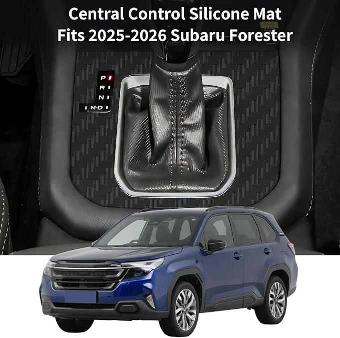 Center Console Wireless Charging Protective Mat and Center Console Cover Carbon Fiber fits for 2025 Forester Accessories Inserts Liner Anti-Slip Anti-Dust Waterproof Mats