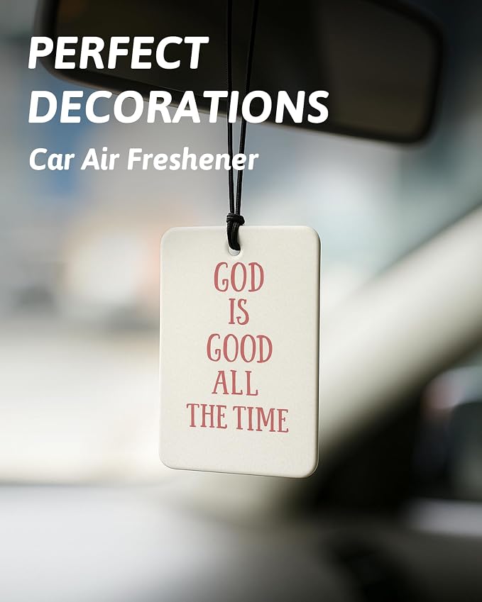 Pink Christian Air Freshener 4 Pcs, Religious Faith Based Bible Verse Hanging Air Freshener for Cars Closet Drawer Books, Girly Christian Car Accessories Mirror Decor for Women