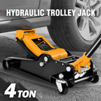 DNA Motoring Low Profile Hydraulic Trolley Service/Floor Jack, 4 Ton (8000 lbs) Capacity, Lifting Range 4.5"-20", Orange, TOOLS-00307-OG