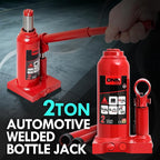 2 tons / 4000 lbs Lifting Automotive Welded Hydraulic Bottle Jackfor Sedans Repair, with Manual Handle & Carrying Storage Case, Red