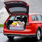 Trunk Organizer For Suv&Sedan,Car Organizers & Storage, Waterproof Collapsible & Adjustable Straps,70L Sturdy Car Organization for Car Accessories,Tools,Sundries,2-3Compartment(Colorful Pink)