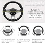 Steering Wheel Cover, Universal Fit 15 Inch Microfiber Leather Car Wheel Protector, Anti-Slip, Black
