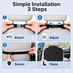 Back Seat Cover for Kids, 2 Pack Waterproof Kick Mats Backseat Protector, Car Seat Back Protectors for Vehicles to Protect from Dirt, Mud & Scratches,Easy to Clean X-Large