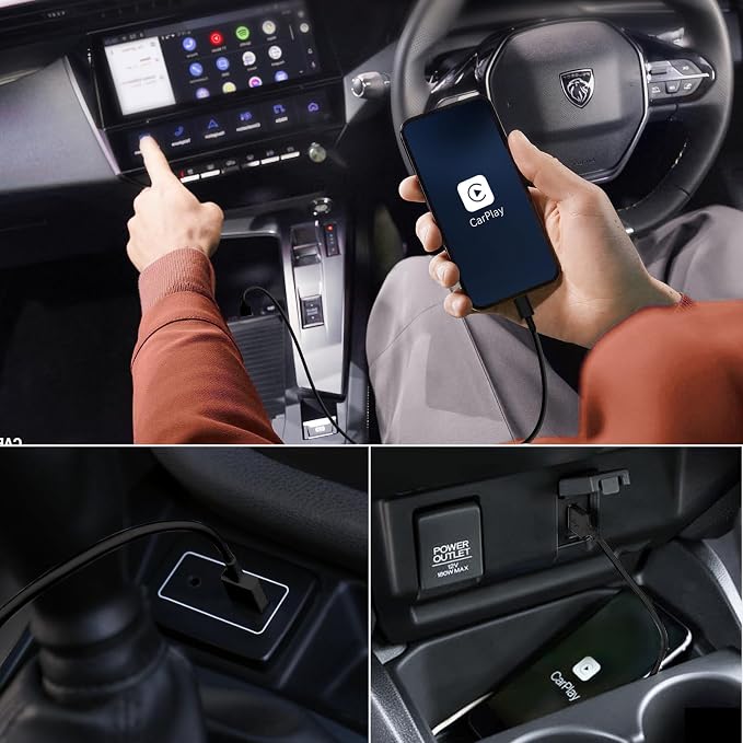 2Pack 6ft Car Carplay Cable for Apple iPhone 16 Pro/16/15 Pro Max/15 Plus/15, Long USB A to USB C Carplay Charger Cord, iPad Pro 12.9/11,10th, Air 5th/ 4th,iPad mini 6th Gen Car Charging Cable 6 Feet