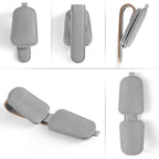 Sunglasses Holder for Car, Leather Magnetic Buckle Sun Visor Sunglass Clip, Ticket Card Storage Glasses Clip, Car Interior Accessories for Men and Women（2PCS Gray）