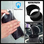 Car Trash Can Bin with Lid - Mini Car Garbage Can Cup Holder-Silver Small Leakproof Vehicle Trash Garbage Can Bin-Automotive Car Organizers and Storage for Back Seat SUV Truck Accessories